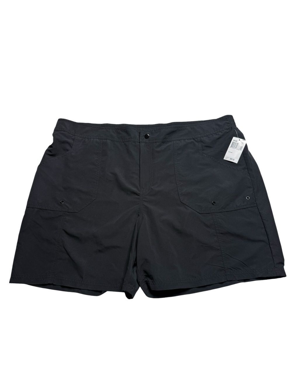 NWT Maxine of Hollywood Swim Shorts Built In Brief Pockets Black Plus Size 24W